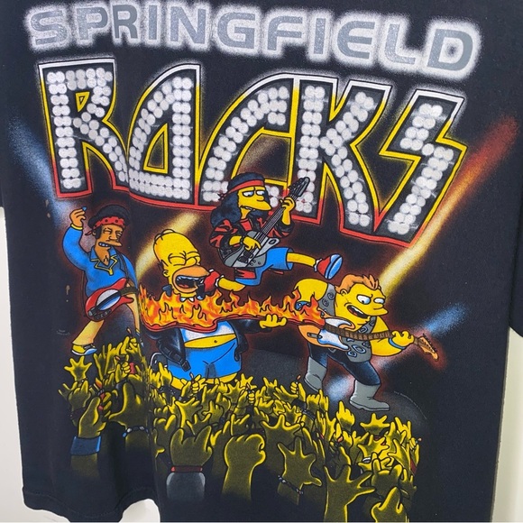 Vintage 2005 The Simpsons XL Springfield Rocks Band Graphic T-Shirt in Black - Picture 4 of 9